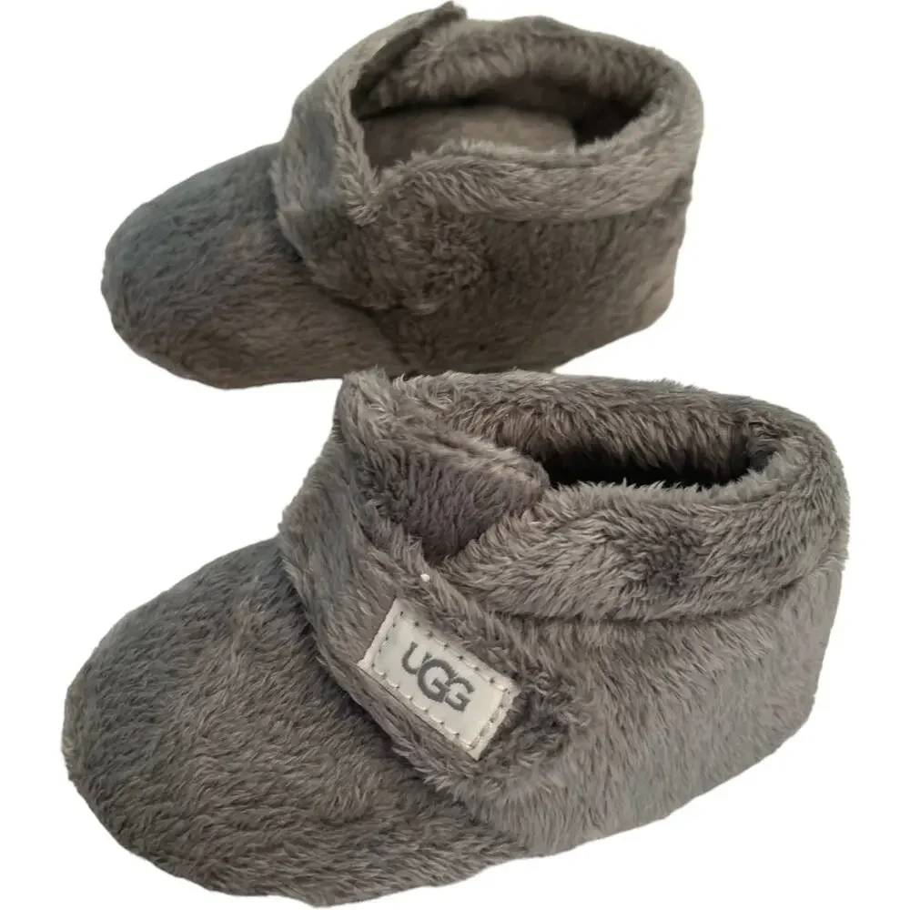 NWOT Infant Plush Ugg No Tie Booties GRAY size 4/5